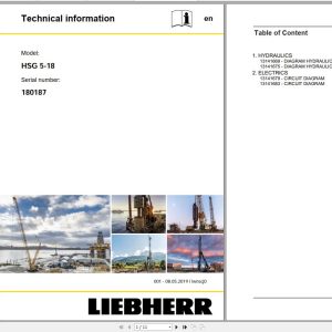 Liebherr Crawler Crane HSG 5 18 180187 Technical Information Parts Manual Operating Manual 2019 2
