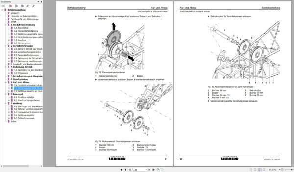 Liebherr Crawler Crane HSG 5 18 180187 Technical Information Parts Manual Operating Manual 2019 5