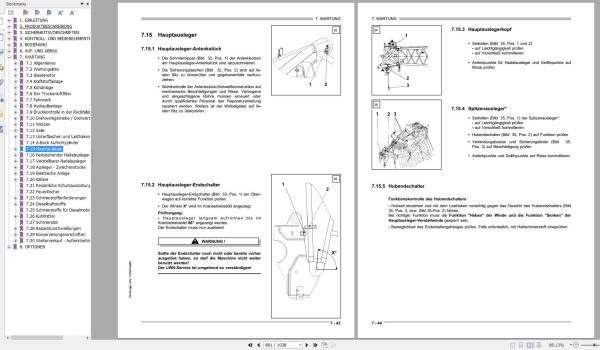 Liebherr Crawler Crane LR 1200 135033 Technical Information Parts Manual Operating Manual 2006 EN DE 5