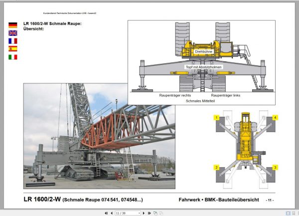 Liebherr Crawler Crane LR Operating Manual Spare Parts Catalogue Technical Information DVD 4