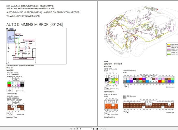 Mazda CX 30 2021 AWD CANADA L4 2.0L SKYACTIV G Electrical Wiring Diagram 3