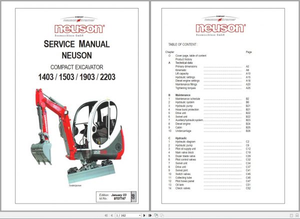 NEUSON 1403 1503 1903 2203 SERVICE MANUAL