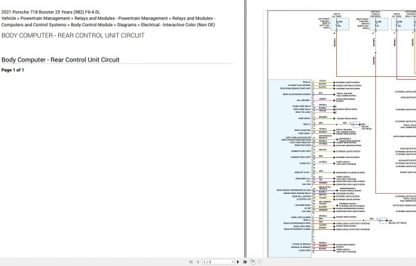 Porsche 718 Boxster 25 Years 982 F6 4.0L Electrical Wiring Diagram 2021 2