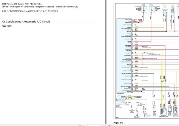 Porsche 718 Boxster 982 F4 2.0L Turbo Electrical Wiring Diagram 2021 2