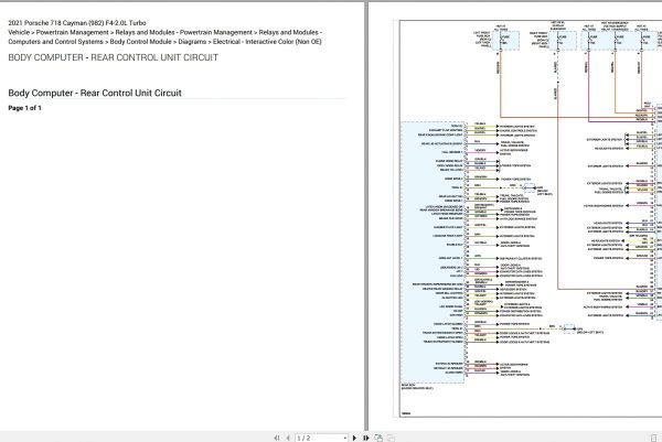 Porsche 718 Cayman 983 F4 2.0L Turbo Electrical Wiring Diagram 2021
