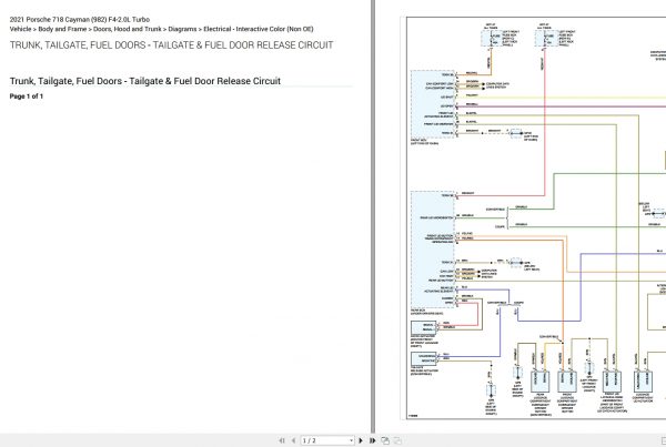 Porsche 718 Cayman 984 F4 2.0L Turbo Electrical Wiring Diagram 2021