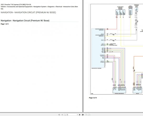 Porsche 718 Cayman GT4 982 F6 4.0L Electrical Wiring Diagram 2021 2