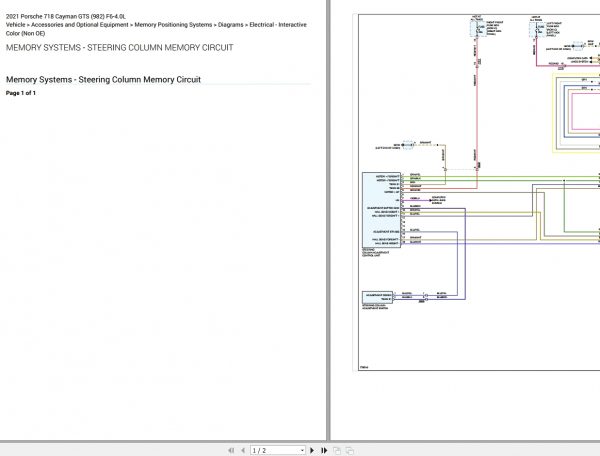 Porsche 718 Cayman GTS 982 F6 4.0L Electrical Wiring Diagram 2021 2