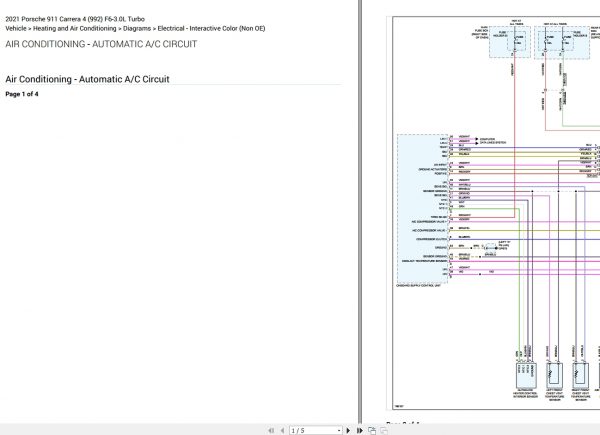 Porsche 911 Carrera 4 992 F6 3.0L Turbo Electrical Wiring Diagram 2021 2