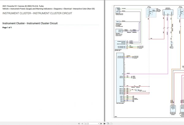 Porsche 911 Carrera 4S 992 F6 3.0L Turbo Electrical Wiring Diagram 2021 2