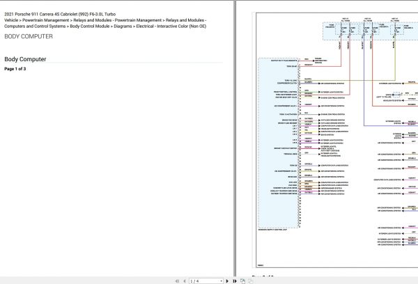 Porsche 911 Carrera 4S Cabriolet 992 F6 3.0L Turbo Electrical Wiring Diagram 2021 2 1
