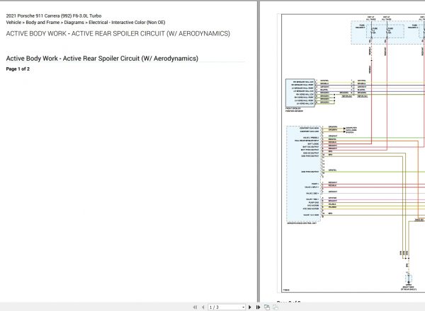 Porsche 911 Carrera 992 F6 3.0L Turbo Electrical Wiring Diagram 2021 2