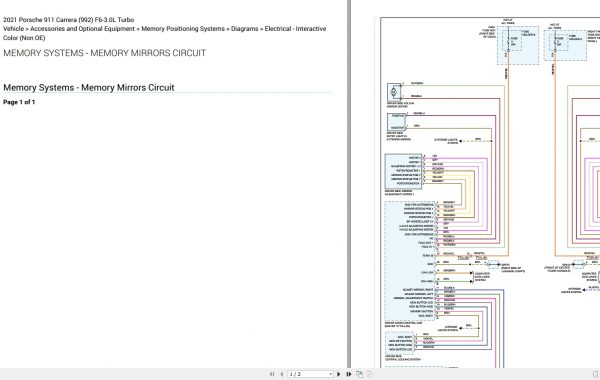 Porsche 911 Carrera 992 F6 3.0L Turbo Electrical Wiring Diagram 2021 3