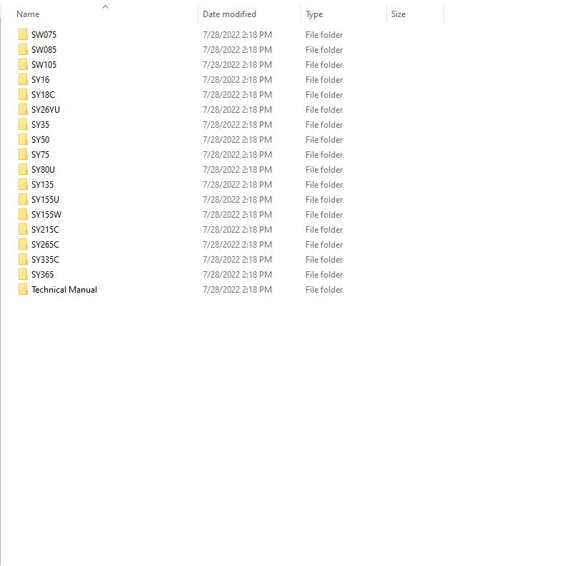 Sany Machinery Spare Parts List Shop Manual Diagram