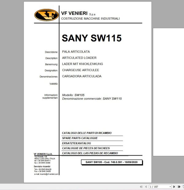 Sany Machinery Spare Parts Catalogue Shop Manual and Diagram DVD PDF 5