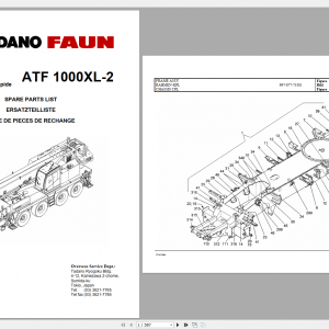 Tadano All Terrain Crane ATF 1000XL 2 Parts Catalog Operating Service Maintenance Manual 0