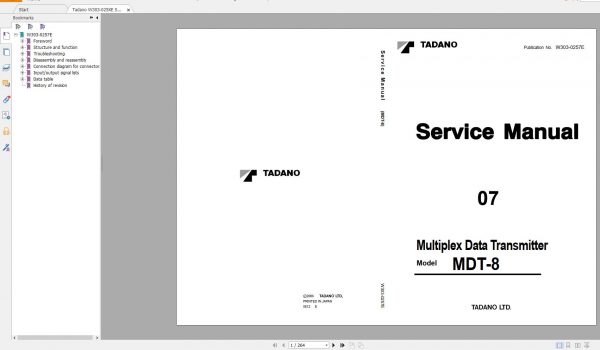 Tadano Crane TR Series Model 3.54 GB PDF Service Manual Circuit Diagram Operator Maintenance Manual DVD 3