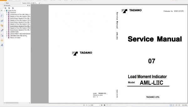 Tadano Crane TR Series Model 3.54 GB PDF Service Manual Circuit Diagram Operator Maintenance Manual DVD 4