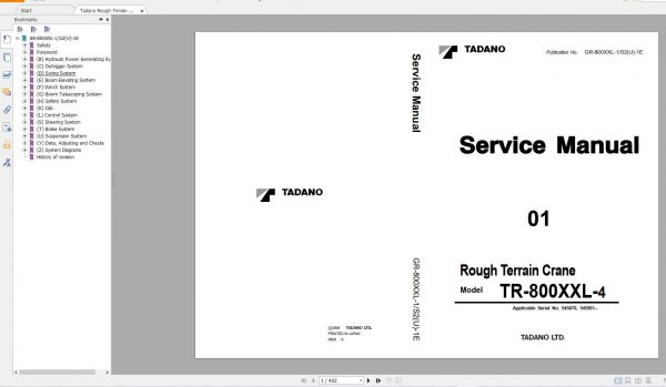 Tadano Crane TR Series Model 3.54 GB PDF Service Manual Circuit Diagram Operator Maintenance Manual DVD 6