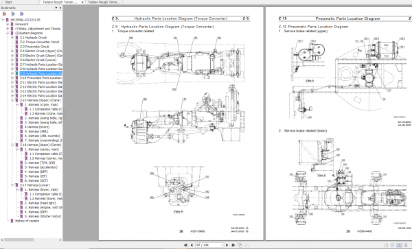 Tadano Rough Terrain Crane GR 350XL 2 Parts Catalog Service Manual Circuit Diagram Data 2