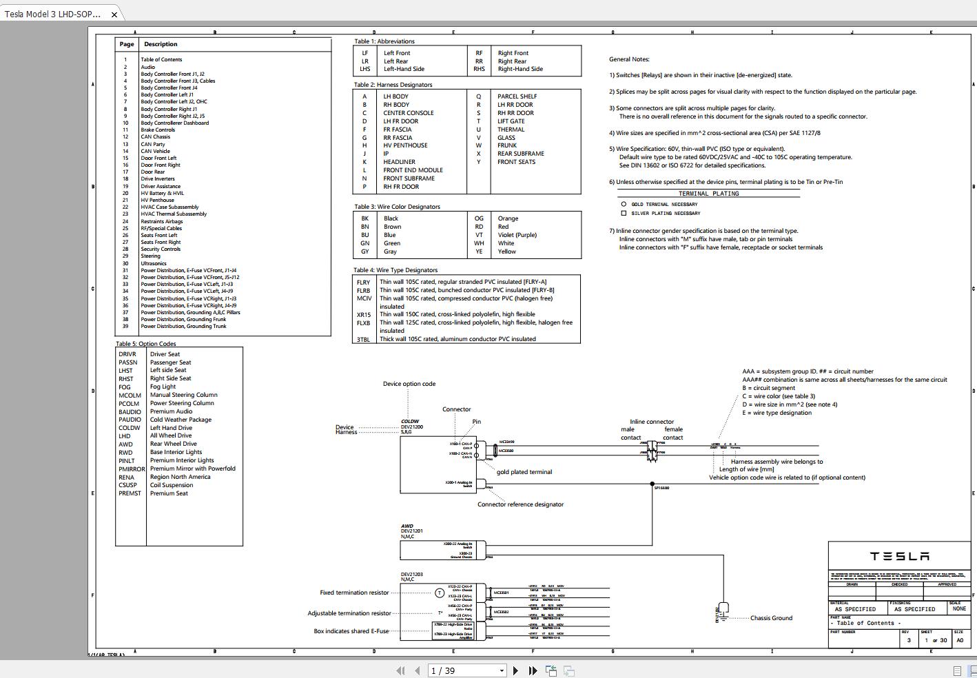 Tesla Model 3 LHD SOP2 1 Rev3 02.2018 Wiring Diagram 1