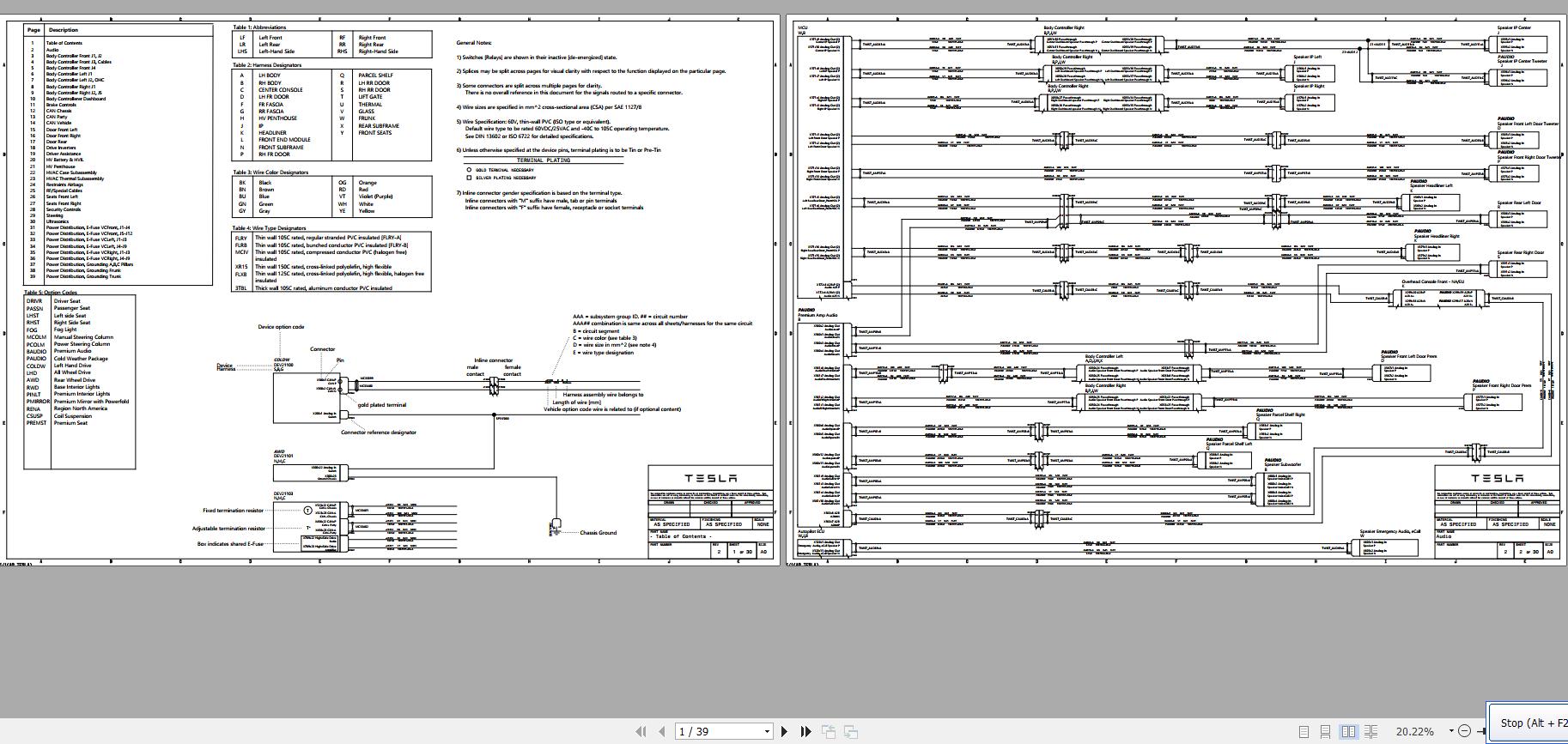 Tesla Model 3 LHD SOP2 Circuit Diagram 02.2018