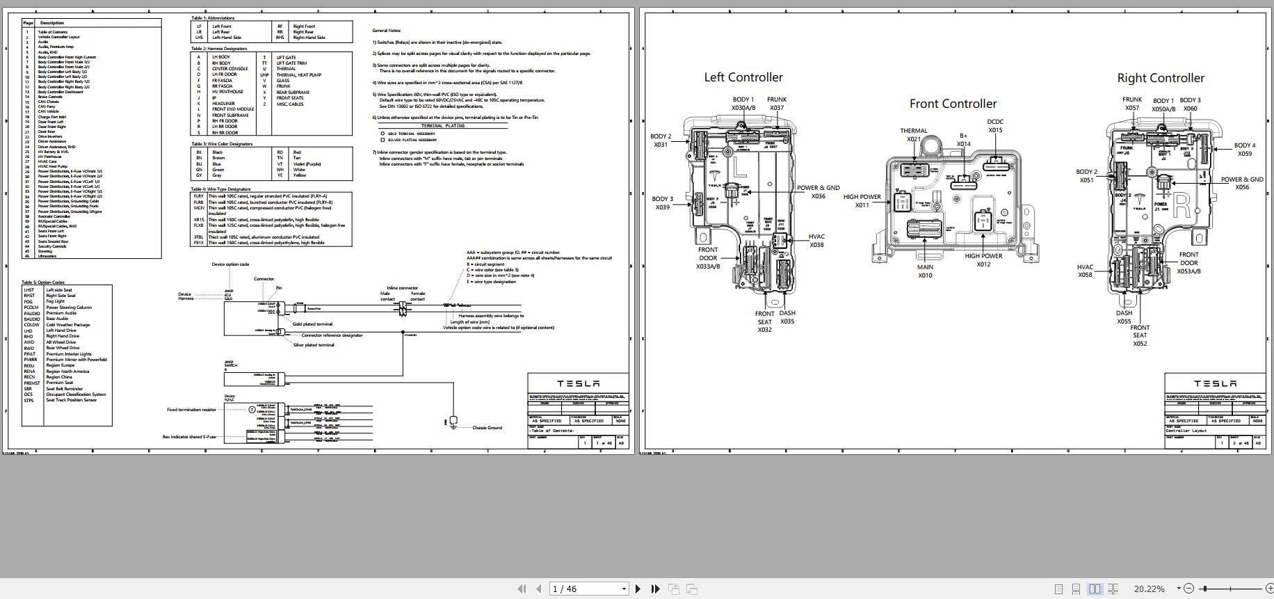 Tesla Model 3 LHD and RHD SOP4 Circuit Diagram 02.2020