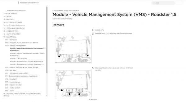 Tesla Roadster Service Manual 2017 1