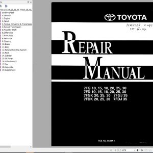 Toyota Forklift 7FG 7FD 7FGK 7FGJ 7FDK 7FDJ Repair Manual CE034 1 1