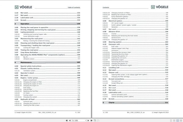 Vogele Asphalt Paver Vison 5100 2 Operating Instruction 2
