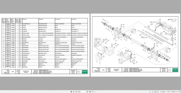 Vogele Extending Screed AB 340 Spare Parts Catalog EN DE ES FR 2