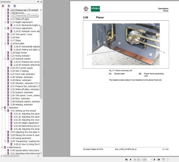 Vogele Extending Screed AB 500 3 AB 600 3 Operating Instructions 2