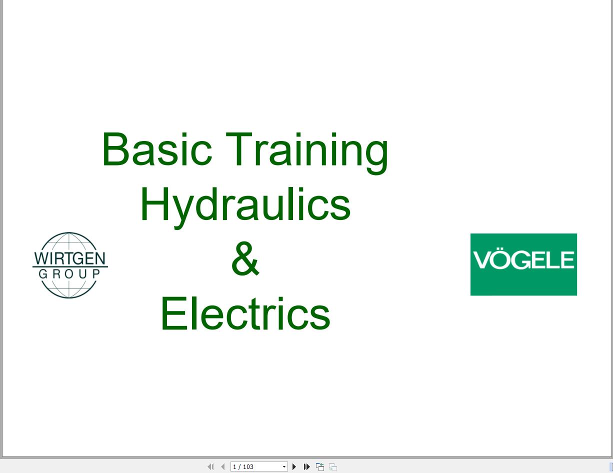 Vogele Hydraulics Electrics Basic Training 1