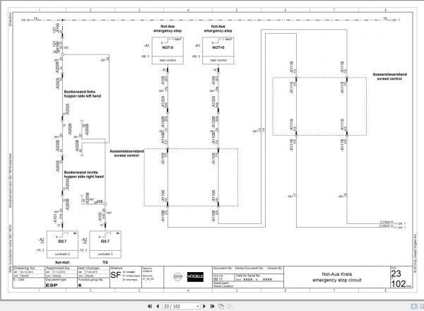 Vogele Road Pavers S1103 S1303 Electric Diagram EN DE 2