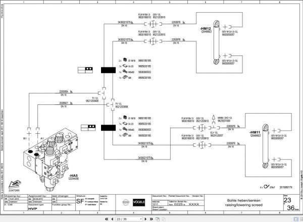 Vogele Road Pavers Super 1100 3 1100 3i 1300 3 1300 3i Hydraulic Hose diagram EN DE 2