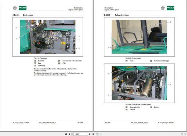 Vogele Road Pavers Super 1100 3i 1300 3i Operating Instruction 3