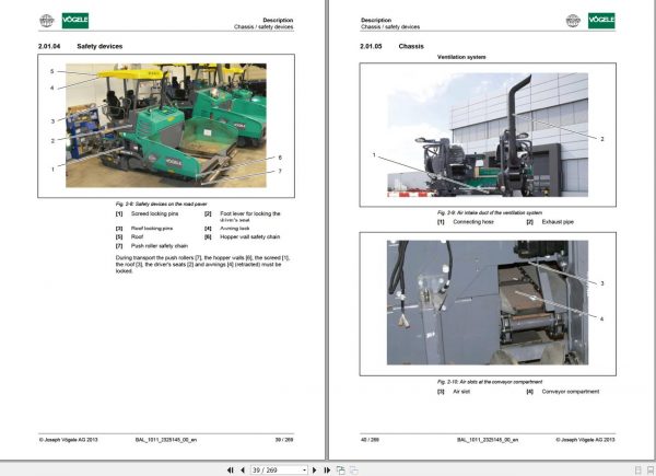 Vogele Road Pavers Super 1103 3i 1303 3i Operating Instruction 3