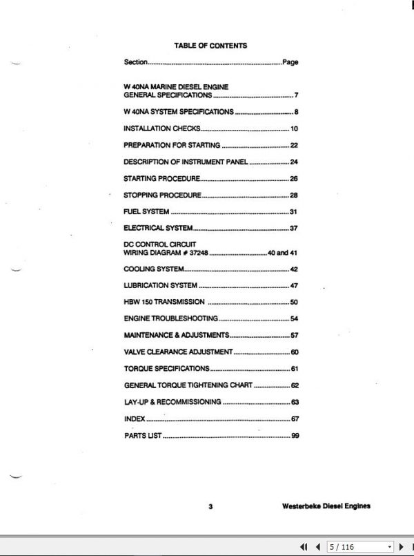 Westerbeke Marine Diesel Engine 40NA Operators Manual 2
