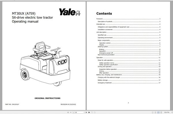Yale Forklift Class 3 A7S9 MAT60UX Service Manual 03.2020 1