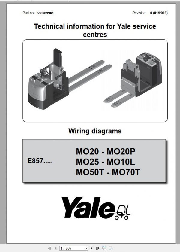 Yale Forklift Class 3 E857 Service Manual 06.2021