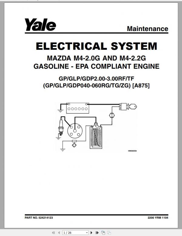 Yale Forklift Class 5 A875 GDP040 050RG Service Manual 12.2021