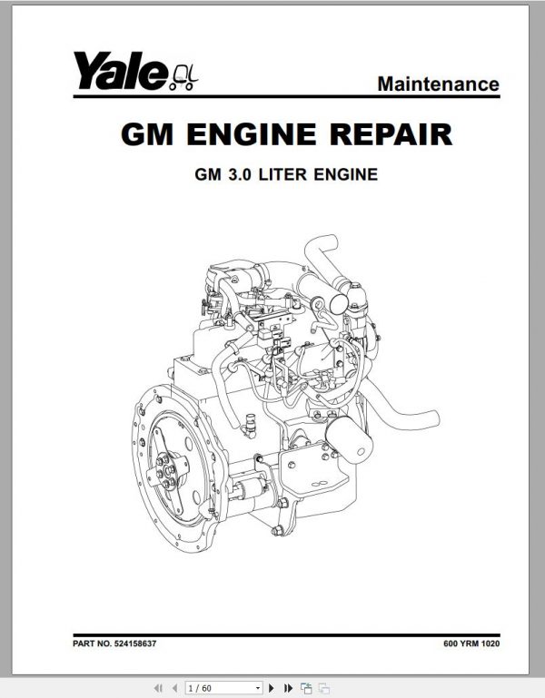 Yale Forklift Class 5 A875 GDP050 060TG Service Manual 12.2021