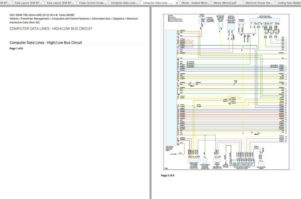 BMW 750i xDrive AWD G12 V8 4.4L Turbo N63B 2021 Electrical Wiring Diagram 2