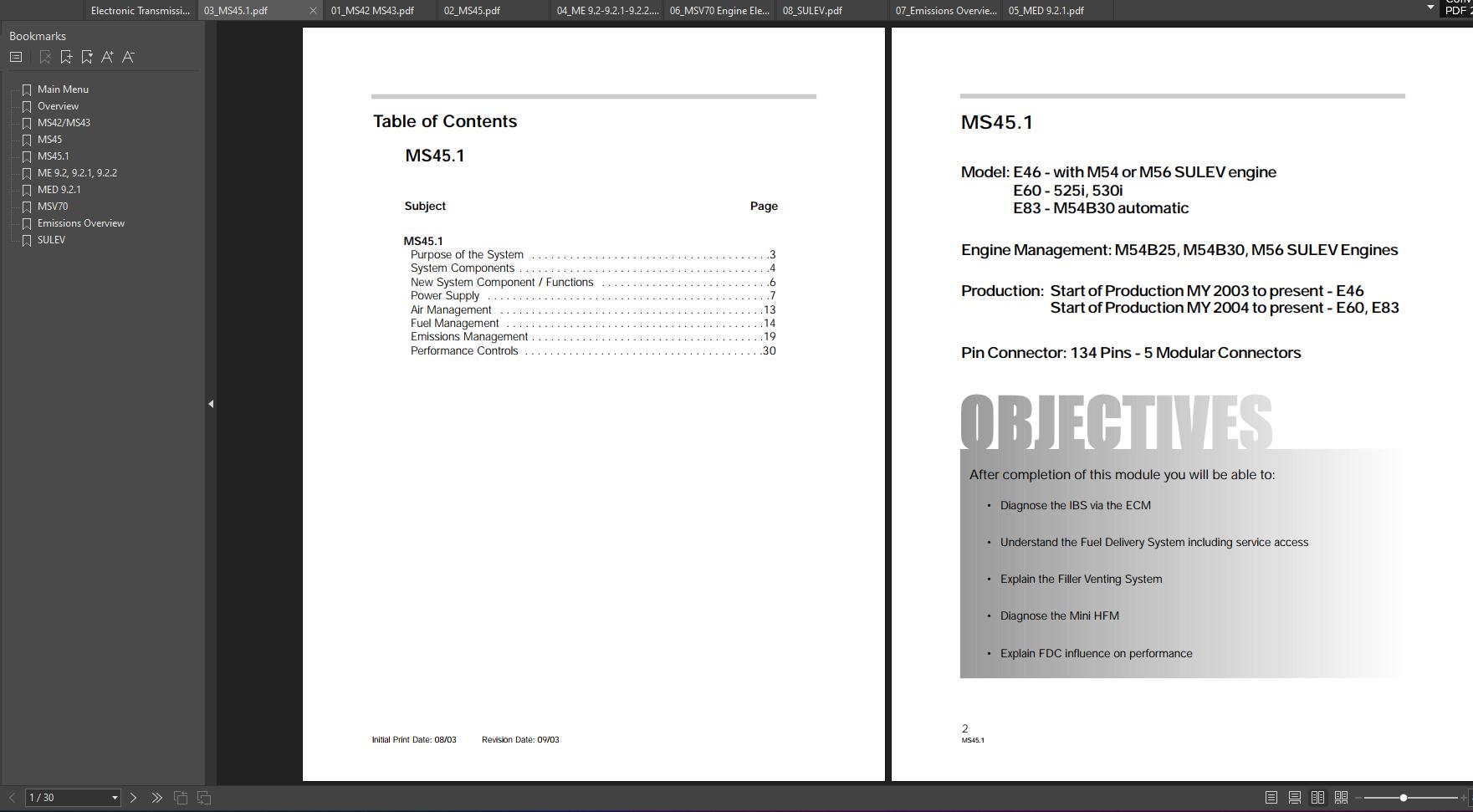 BMW Engine Management System Training Manuals