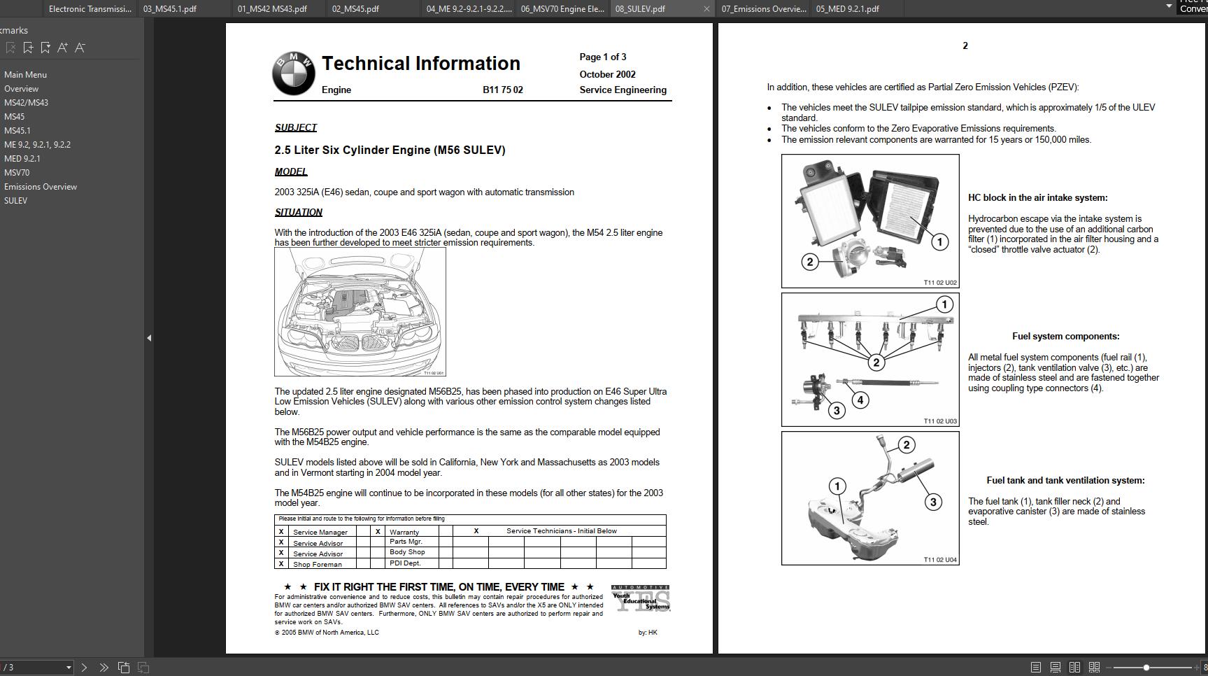 BMW Engine Management System Training Manuals