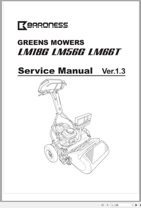 Baroness Greens Mowers LM18G LM56G LM66T Service Manual