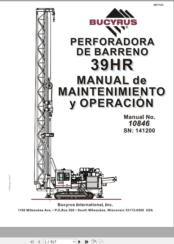 CAT Blast Hole Drill 39HR Operation and Maintenance Manual BI617034 ES