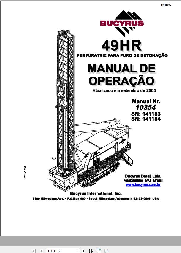 CAT Blast Hole Drill MD6640 49HR Operation Manual BI616992 PT