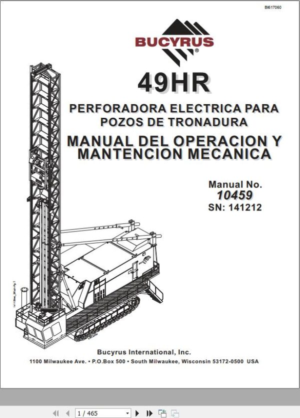 CAT Blast Hole Drill MD6640 49HR Operation and Maintenance Manual BI617060 ES