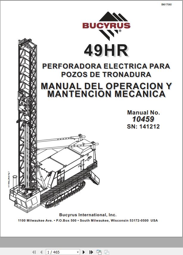 CAT Blast Hole Drill MD6640 49HR Operation and Maintenance Manual BI617060 ES